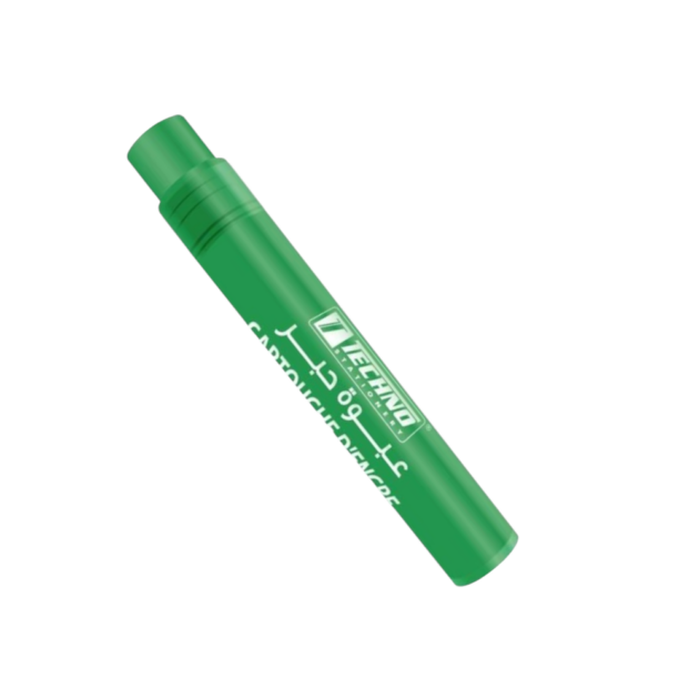 CARTOUCHE VERT TECHNO MARQUEUR T BLANC