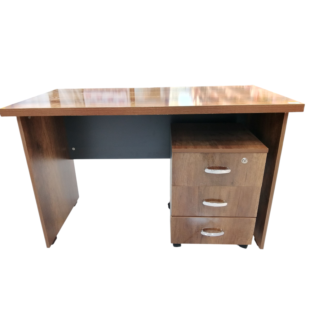 BUREAU 1.20M 02 TIROIRES MELAMINE RE1012