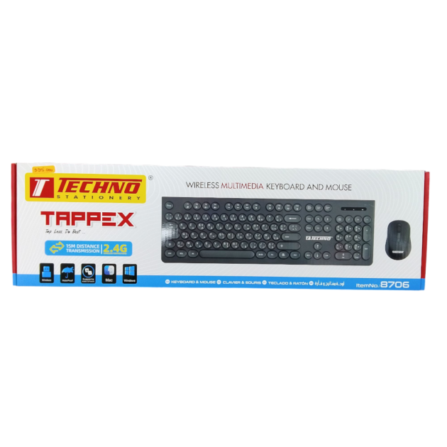 CLAVIER ET SOURIS S-FIL TAPPEX NOIR TECHNO 8706