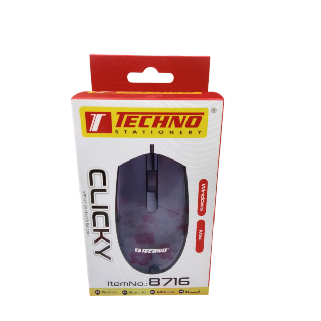 SOURIS CLICKY NOIR TECHNO 8716
