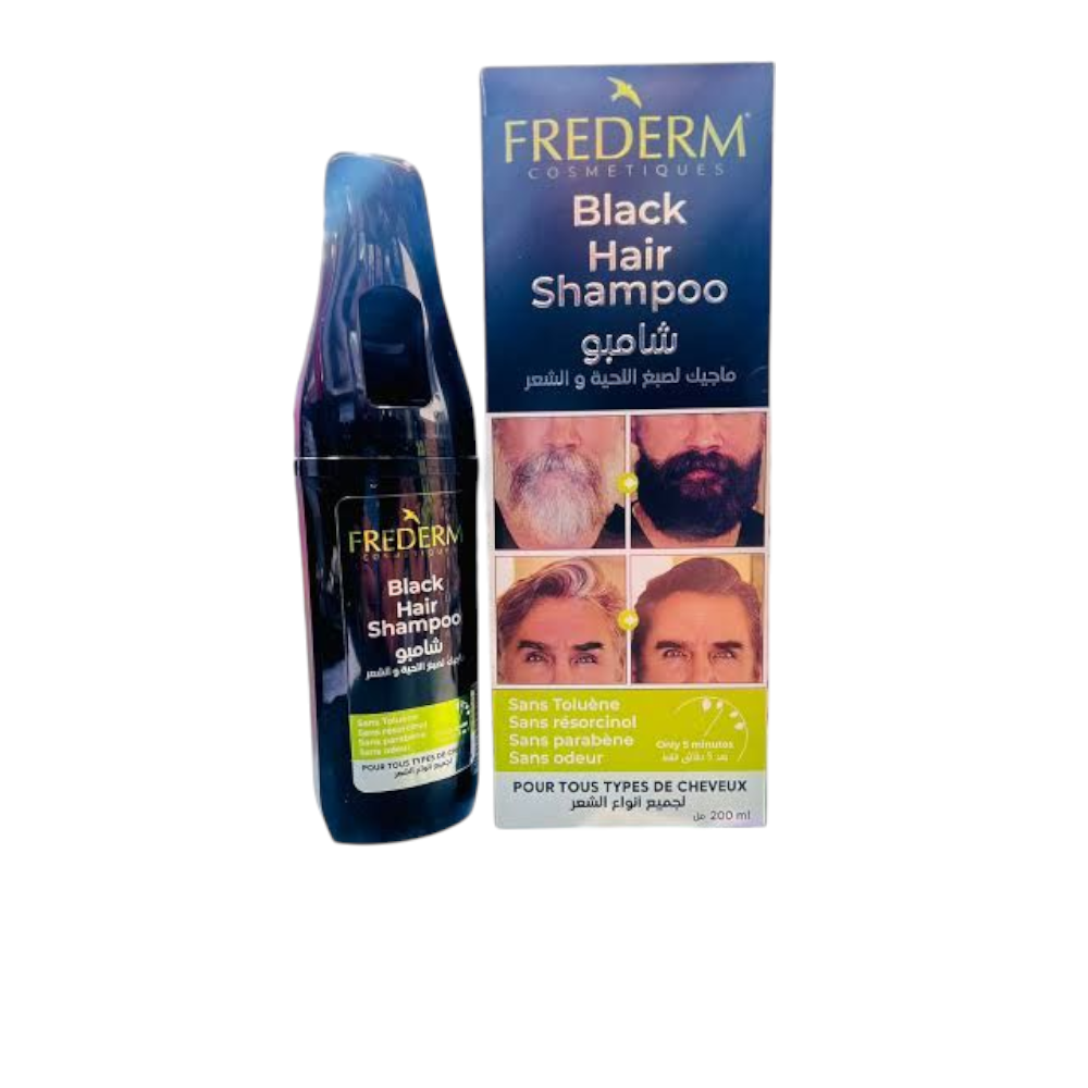 SHP FREDERM HAIR BLACK 200ML - الصورة 2